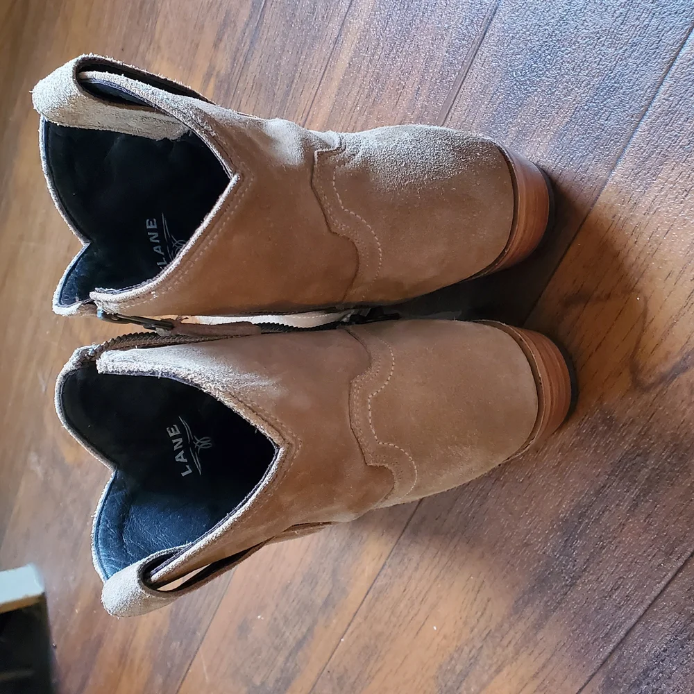 Emma Jane Bootie - Lane Brand - Latte Suede - Picture 5 of 7